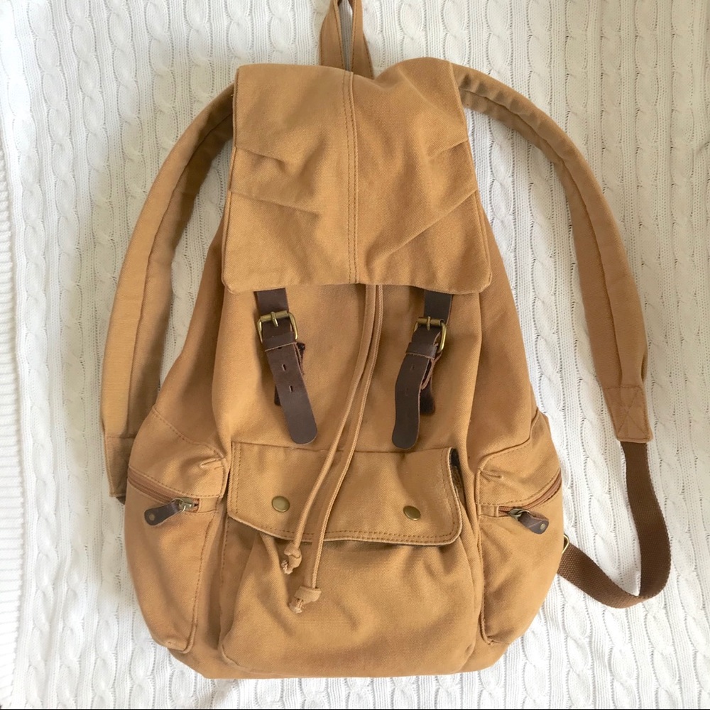 Canvas & leather backpack